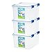 IRIS USA, Inc. WSB-SD Ziploc WeatherShield 44 Quart Storage Box, Clear, 3 Pack