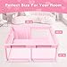 Pink Baby Playpen 50x50 Inches Playpen for Little Princess Play Yards Indoor & Outdoor Sturdy Safety Baby Girls Play Pen with Soft Breathable Mesh Toddlers Activity Center with Anti-Slip Base