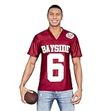 Saved By The Bell AC Slater #6 Bayside Tigers Costume Football Jersey (Adult Small)