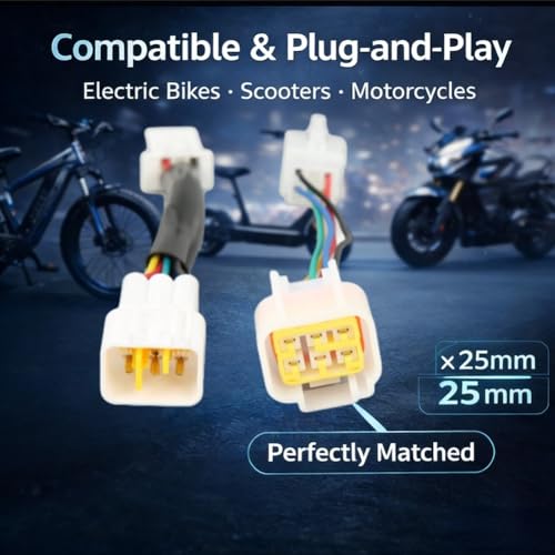 Image of KIMISS 2PCS Electric Motorcycle Controller Connector, 165mm /6.49in Motorcycle Hall Controller Adapter IP67 Sensitive
