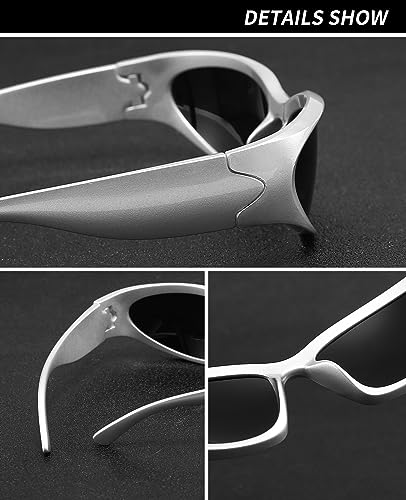 SOAR&EAGLE Y2K 3Pack Polarized sunglasses Wrap Around Men's Women's sunglasses Fashion Sport Shades Sun Glasses4