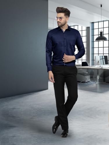 Image of Pinkmint Mens Long Sleeve Button Down Shirt for Men Collared Casual Formal Soild Shirt
