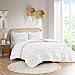 Intelligent Design Clip Jacquard Comforter Set with Ivory Finish ID10-2188