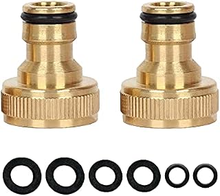 2 Pack Brass Garden Hose Tap Connector,1/2 inch Brass Male Threaded Tap Connector for Hose Pipe,Copper 1/2" BSP Hose Connector Male Watering Fittings for Threaded Faucet Adapter Quick Connector