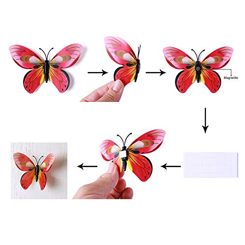 image for AM AMAONM Amaonm® 60 Pcs 5 Packages Beautiful 3D Butterfly Wall Decal