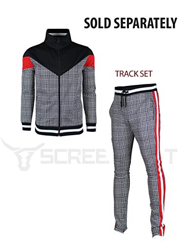 Image of SCREENSHOT-TRACK JACKET Mens Urban Hip Hop Premium Track Jacket - Slim Fit Side Taping Sportswear Urbanwear Streetwear Top