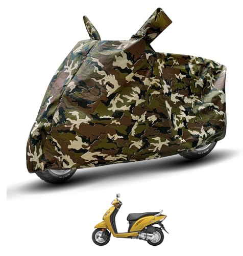 Image of Auto Hub Waterproof Scooty Cover Compatible with Activa i Dustproof, UV Protection Two Wheeler Scooty Activa i Cover - Army Print