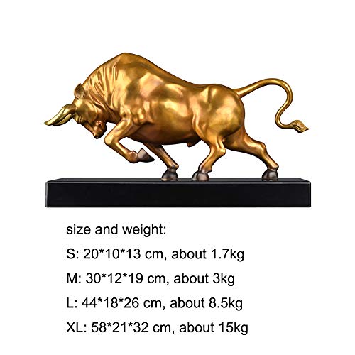 Ffyugo Office Bronze Bull Sculpture Decoration, Home Furnishing Crafts, Cow Doll Handmade Art Home Desktop, Struggle, Open Up And Inspiring,S #TOP1