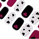 DANNI&TONI ジェルネイルシール ハロウィン 黒 ハート ラメかぶり ジェルネイルシール 硬化 ネイルシール 手用 ネイルシール 硬化タイプ ネイル ジェルネイルキット カラージェル 長持ち ネイルシール 貼るだけ 貼るネイル マニキュアシール 工具付き (小悪魔)