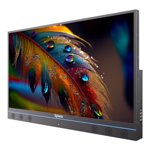 SYLVOX Smart Outdoor TV, 65\" Outdoor Television Built-in 6 Speaker Subwoofer Included, 4K Smart TV for Outside, HDR, IP55 Waterproof, Android 11, 1000 Nit Brightness, Full Metal Body (Garden Series)
