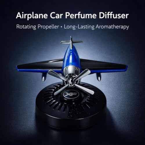Image of YOURKARTS.COM Solar Spinning Glider Dashboard Perfume | 360 Rotating Solar Powered Car Air Freshener with Built-in Plant-Based Organic Fragrance | Airplane Dashboard Perfume | Car Interior Accessory