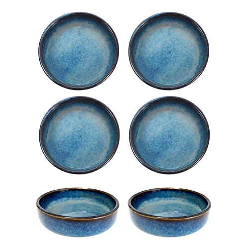 Colias Wing 3.5 Inch Vintage Style Kiln Glazed Ceramic Side Dishes Korean Bowls Seasoning Dishes Soy Dipping Sauce Dishes-Set Of 6 #TOP11