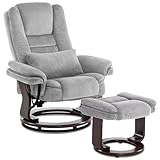 fauteuil relax avec pouf Fonction chaise longue réglable : le dossier de la chaise de lecture est réglable en continu de 105° à 138° par pression du corps ; un bouton rotatif permet de maintenir le dos dans la position de relaxation souhaitée, ce qui rend le fauteuil idéal pour de nombreuses scènes