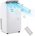 14,000 BTU Portable Air Conditioner, 4-in-1 AC with Cooling, Dehumidifier, Fan & Sleep Mode, Cools Rooms Up to 700 Sq.Ft, Quiet, 24H Timer, Remote, Window Kit, Mini Standing Floor AC, White