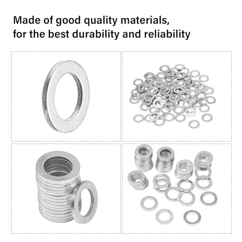 Image of Mudder 400 Pieces Aluminum Engine Oil Crush Washers 14 mm Drain Plug Gaskets (Compatible with Honda OEM 94109-14000 Part)