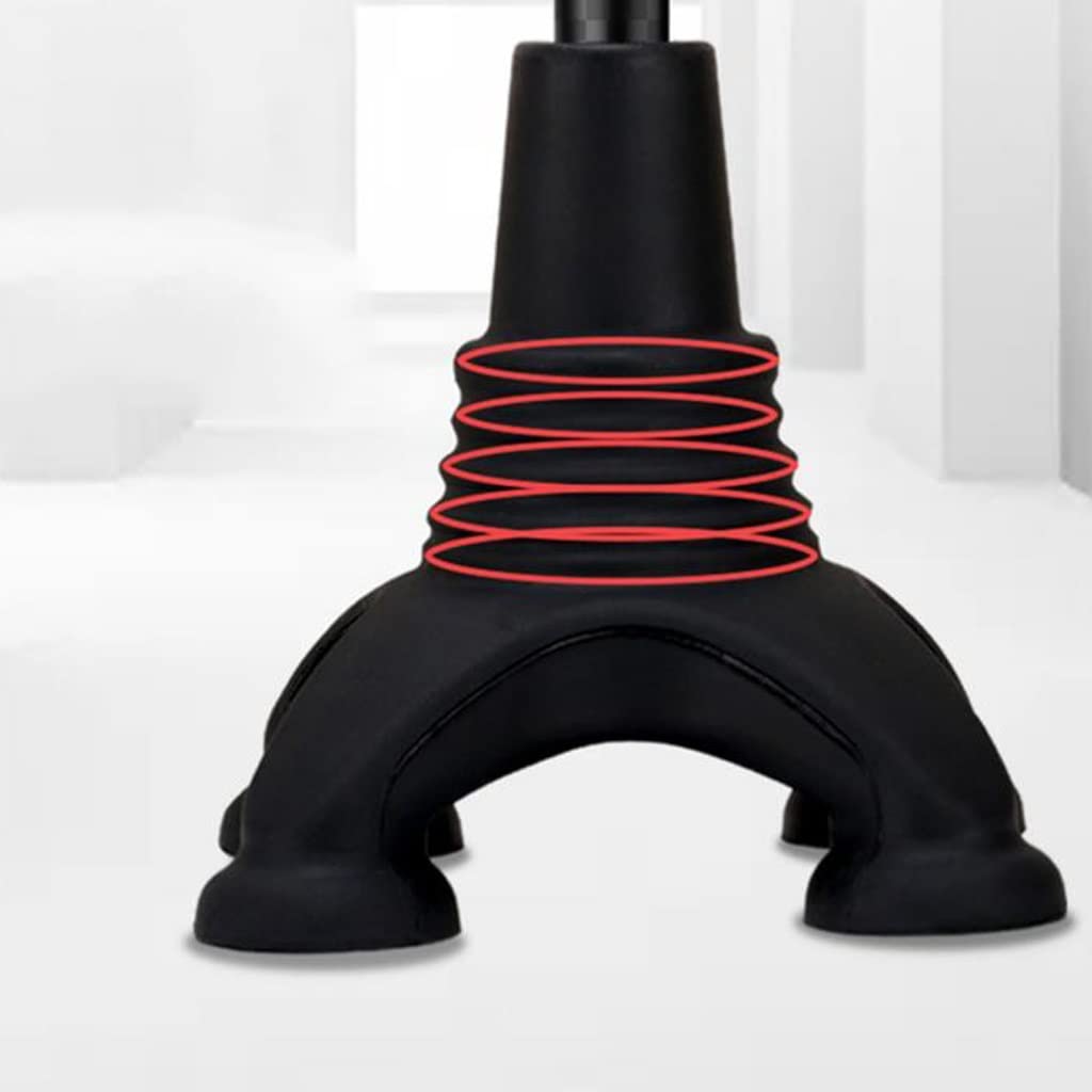 GCX- Muletas for Ancianos Bastón Ligero Antideslizante de Cuatro Patas con Cabeza de Goma Ayuda telescópica for Caminar for Ancianos con bastón de Cuatro Patas Firma