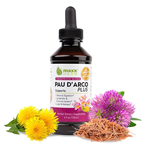 Maxx Herb PAU D'Arco Extract with Dandelion Root & Red Clover Therapeutic Blend - 4 Oz (60 Servings)
