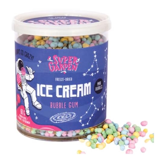 ¿Quién invento el helado? 5 Mini helado de chicle liofilizado - Caramelo liofilizado - Comida deliciosa y deliciosa para astronautas, comida liofilizada, comida para acampar y caramelo liofilizado de Super Garden