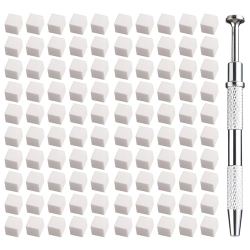 100 esponjas de uñas suaves blancas para degradado, 4 garras, esponja de metal, cepillo de uñas degradado, suministros de uñas, herramientas de arte de uñas, accesorios de uñas
