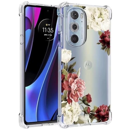 Jhxtech Phone Case for Moto G Stylus 5G 2022 Case, Motorola G Stylus 5G 2022 XT2215,Slim Shockproof Clear Floral Pattern Flexible TPU Protective Cover for Motorola Moto G Stylus 5G 2022 Blossom Flower