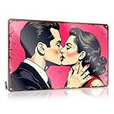 Photo Gallery targa decorativa in metallo con scritta in lingua inglese "a classic kiss" (lingua italiana non garantita), decorazione da parete in metallo, 30 x 40 cm Photo Gallery targa decorativa in metallo con scritta in lingua inglese "a classic kiss" (lingua italiana non garantita), decorazione da parete in metallo, 30 x 40 cm