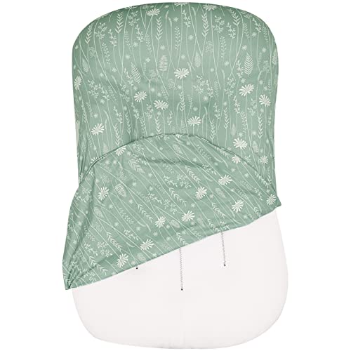 Image of Newborn Lounger Cover for Boys and Girls Removable Cover Ultra Soft Comfortable Lounger Slipcover for Infant Lounger Pillow, Sage Green Dandelion Flower