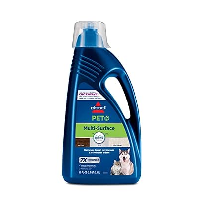 Bissell Multi-Surface Pet Solution with Febreze freshness, For Use in CrossWave and Other Leading Hard Surface and Area Rug Cleaners, 80oz, Dissolves Dirt, grime, and Tough Sticky Messes