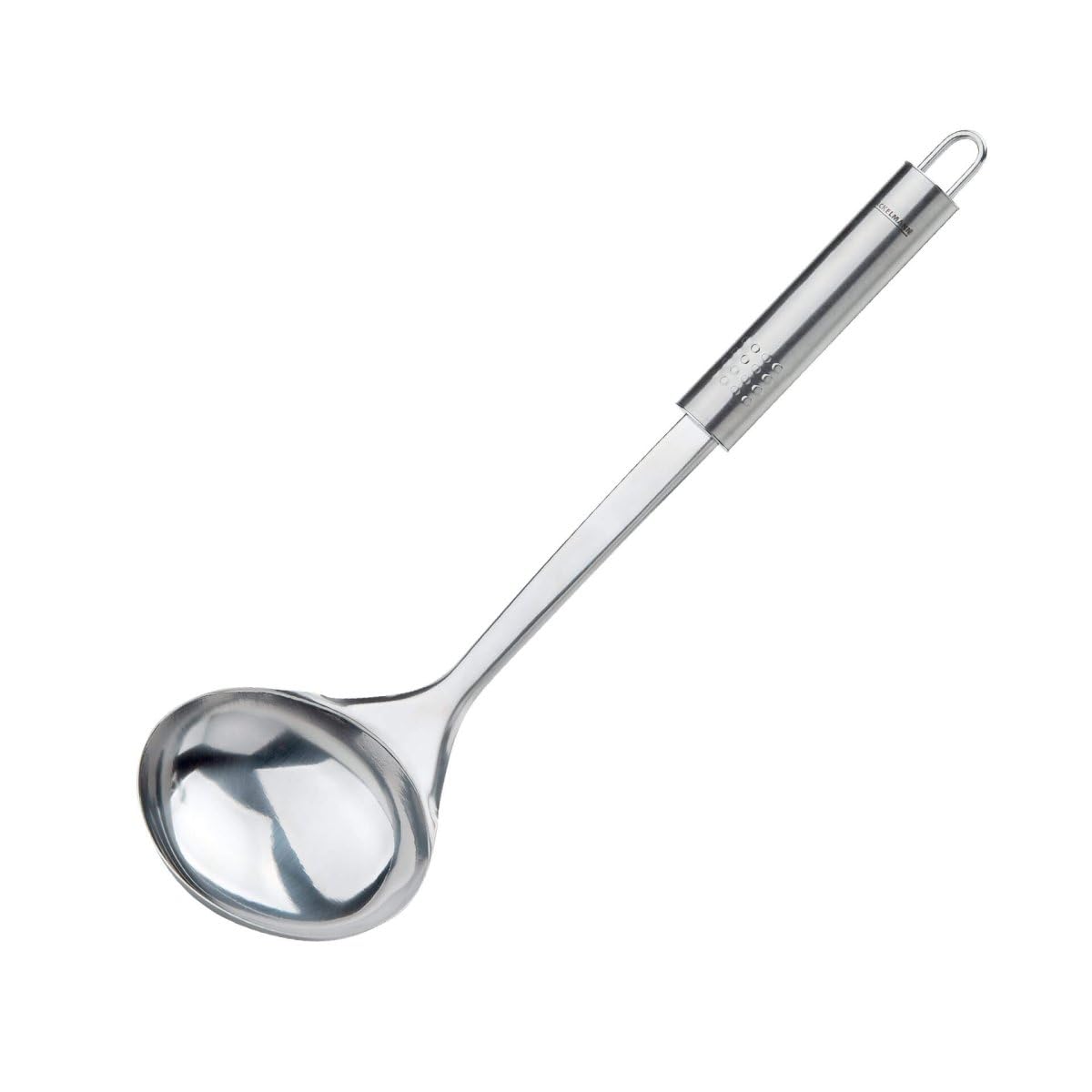 FackelmannOPAL Soup Ladle, Stirring & Serving Soup Spoon, Cooking Spoon, Sauce Scoop, Stainless Steel, 32x9x5.5cm, Silver