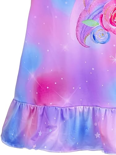 Bow Dream Toddler Girls Cartoon Dress and Matching American Girl Doll Clothes for Girls Long Sleeve Blue Lavender Size 120