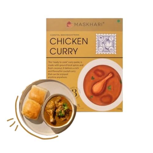 Image of Maskhari Ready to Eat Chicken Curry, 150g | Maharashtrian Style Curry Paste | Instant Indian Meal | No Added Preservatives or Artificial Colors