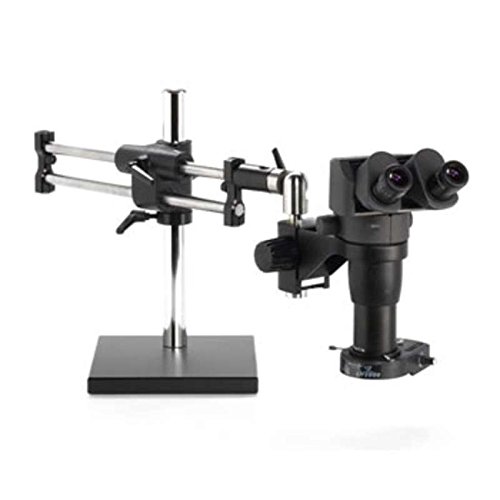 ESD-Safe Ergo-Zoom 8-80X Stereo Zoom Microscope with Dual Arm Base and Dimmable LED Ring Light
