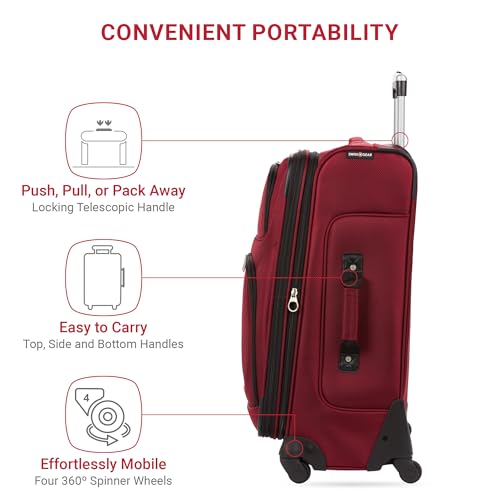 image for SwissGear Sion Softside Expandable Luggage – Medium Checked Suitcase