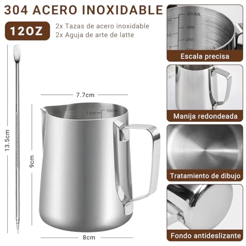 La Mejor Lista de Jarras para vaporizar leche que Puedes Comprar On-line. 5 Jarras para vaporizar leche marca SYNMORE (2)