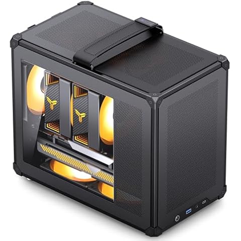 ​JONSBO C6 MAX Black Micro ATX PC Case,Matx Handled Mesh Chassis,1-Side Penetration, Simple Compact Desktop Computer case, ATX Power Bite (L220mm Max.),170mm CPU Cooler,Panels Tool-Free Open,Black Cover