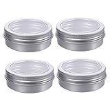Angoily 2 Series Tarros De Aluminio Redondos Con Ventana Transparente Contenedores Vacíos Para Crema De Maquillaje Para Velas Y Almacenamiento De Pequeños Objetos 12 Piezas*2