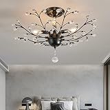 POUNEE Vintage 4 Light Branch Flush Mount Ceiling Light for Bedroom Living Room Dining Room Kitchen,