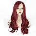 AISI HAIR Auburn Wig Long Wavy Red Wig for Women Side Part Heat Resistant Wig Natural Looking Fiber Wigs