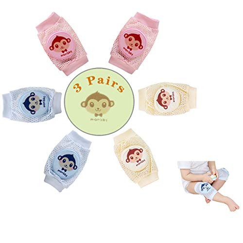 Baby Knee Pads for Crawling, Anti-Slip and Protect Infants & Toddlers Knees?Breathable 3D Mesh Kneepads for Boy Girl 3 Pairs