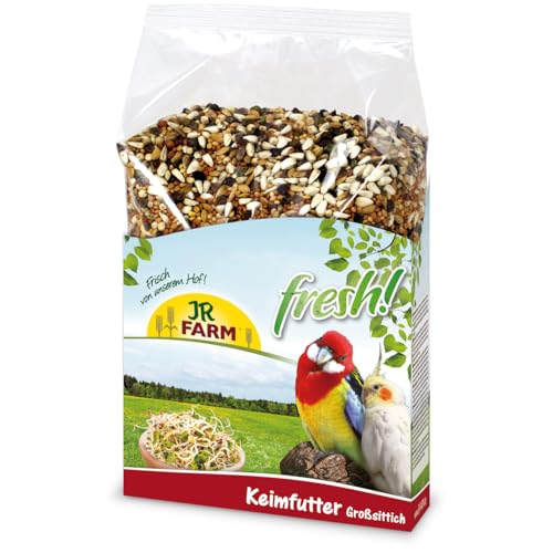 JR Farm Aliment germé | 1 kg | Aliment complémentaire pour Grandes perruches | Une Variation croquante de graines germées de qualité | avec de Nombreux...