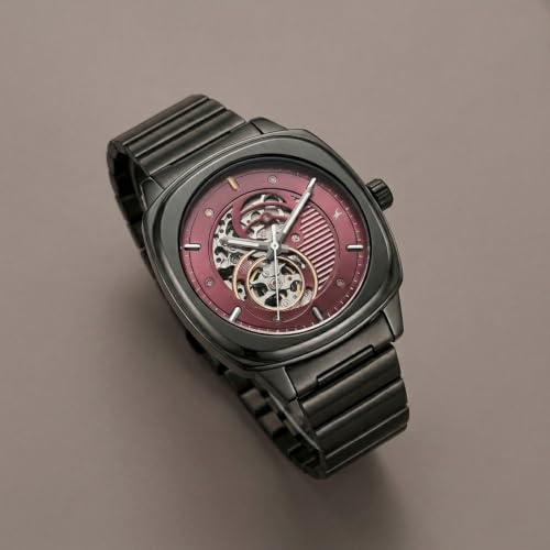 Image of Fastrack Automatics 3.0 Analog with Dusty Rose Dial Gun Stainless Steel Metal Strap Watch for Men - 3333QM01