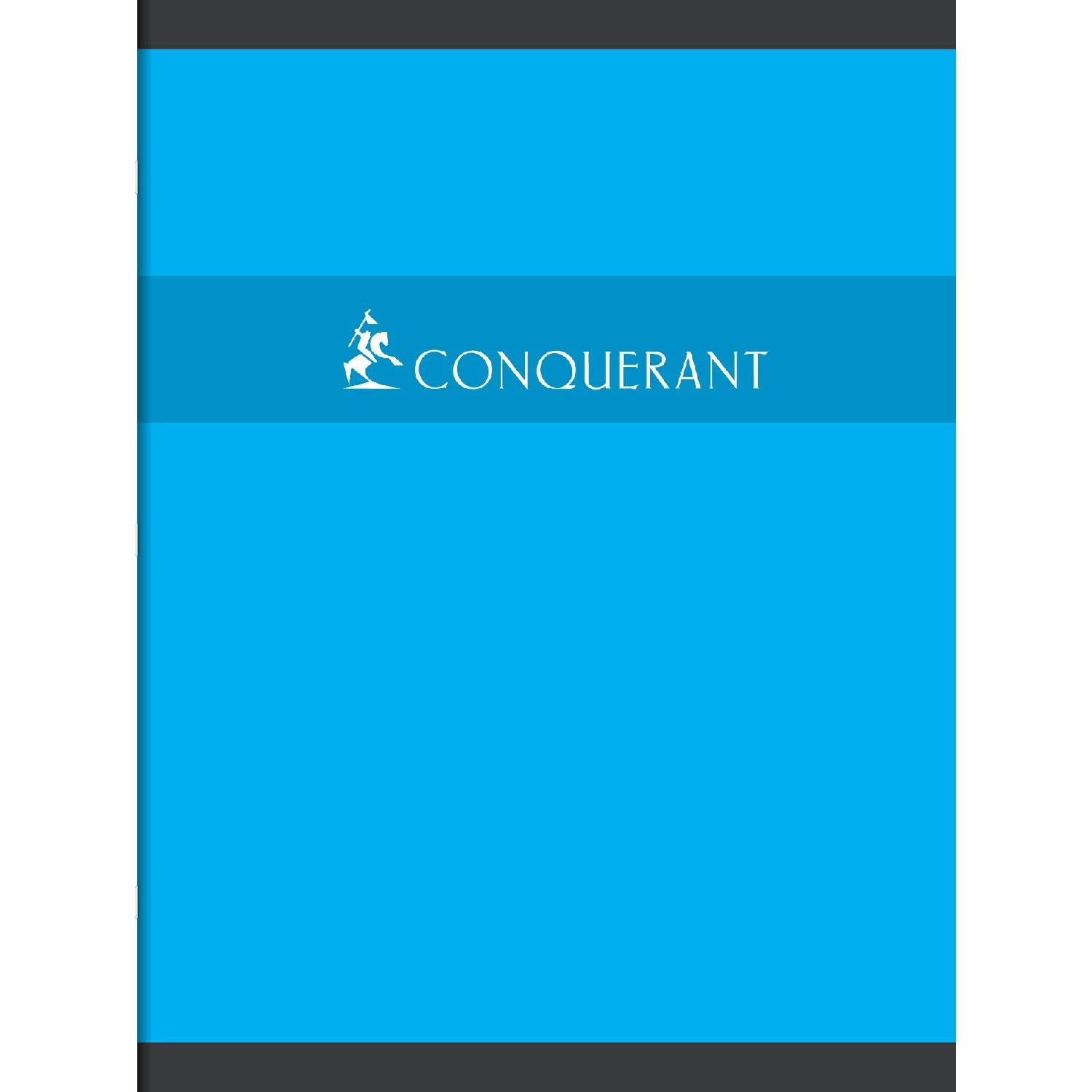 CONQUERANT Lot de 10 Cahiers piqué 24 x 32 cm 192 pages 70g grands carreaux coloris aléatoires