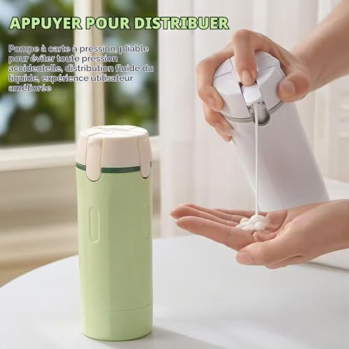 Flacon Distributeur de Voyage 4 en 1,Flacons Distributeurs de Voyage Rechargeables 4 en 1,Flacon Voyage Kit,Bouteilles de Voyage Anti-Fuite,avec Graduation et étiquette,pour Articles de Toilette – vue 6