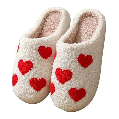 Women's Fuzzy Slip-On Slippers Comfy Fluffy Warm Fleece Slippers Lightweight Non-Slip Soft Plush Shoes Anti-Slip Shoes with Memory Foam and Indoor Outdoor Soles
