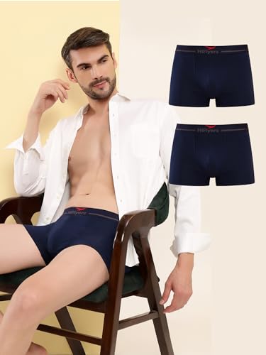 Image of HiFlyers Men's Cotton Spandex Odour-Free, Long Lasting Comfort, All Day Fresh and Confidence Dark Knight Collection Solid Trunks