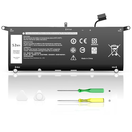 GEYUTOTE DXGH8 52Wh 7.6V Battery for Dell XPS 13 9370/9380 2019, Inspiron 13 7390/7391/7490 2-in-1, Latitude 3301/E3301, Vostro 5390/5391 - Replaces 0H754V H754V G8VCF HK6N5 P82G P82G001 P113G001