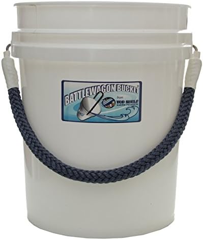 Battlewagon Bucket White - Navy Blue Rope Handle