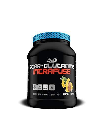 ADDICT SPORT NUTRITION AD - Voor/Na de training - BCAA + Glutamine Intrafuse - 500 g - Smaak Pineaple