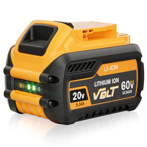 Image of 9.0Ah Replacement for Dewalt 20V 60V Flexvolt Max Battery 1Pack Compatible with DCB609 DCB606 DCB612 DCB200 DCB201 DCB203 DCB204 DCB206 DCB207 DCB209 Cordless Power Tools