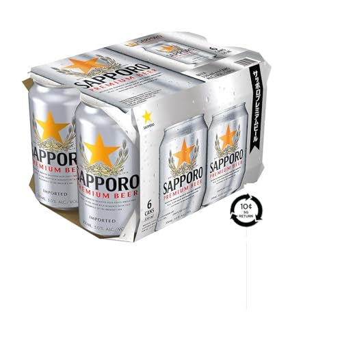 Sapporo Premium Beer Canned 330ml (Pack of 6) (Alcohol 5.0%) [Deposit]