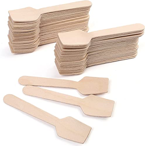 100 Pack Wooden Spoon Disposable Spoons(95mm/3.7) Biodegradable and Compostable Wooden Dessert Spoons